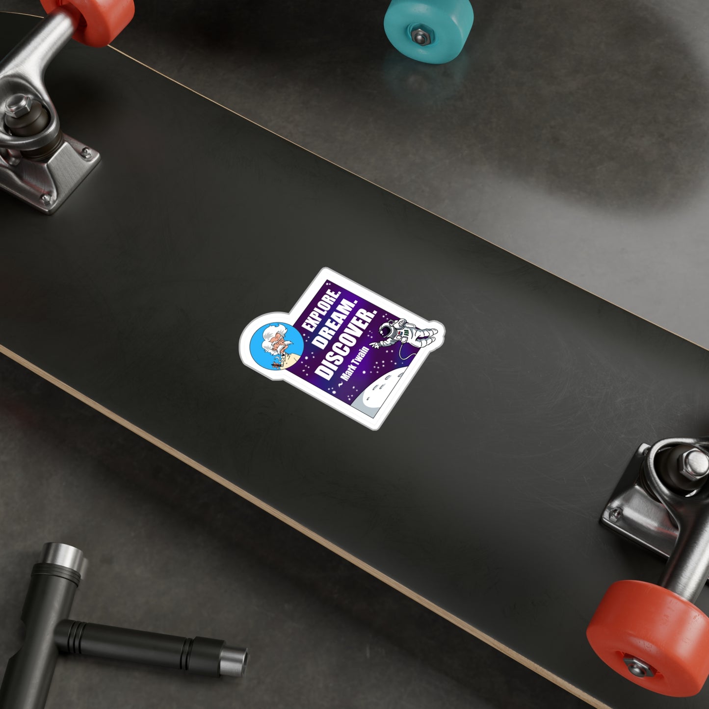 Skateboard Sticker, Mark Twain Vinyl Decal Quote, Phone Case Sticker, Computer sticker, Discover, Space Sticker, Dream, Computer Sticker